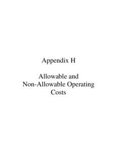 Appendix H Allowable and Non-Allowable Operating Costs  Alberta Natural Gas Royalty