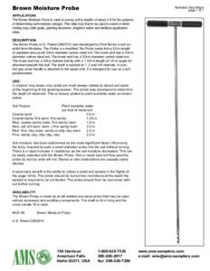 Brown Moisture Probe  Technical Data Sheet page 1 0f 1  Application: