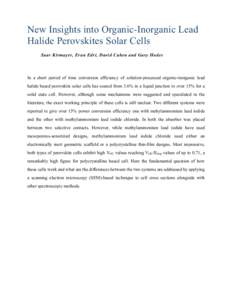Dietary minerals / Energy harvesting / Solar cell / Halide / Iodide / Solid / Chemistry / Energy / Energy conversion
