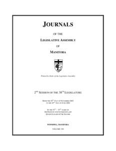 JOURNALS OF THE LEGISLATIVE ASSEMBLY OF