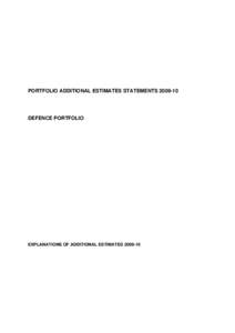 Defence Portfolio Additional Estimates Statements[removed]