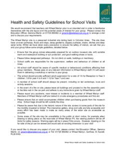 Microsoft Word - Health and Safety Guidelines for School Visits