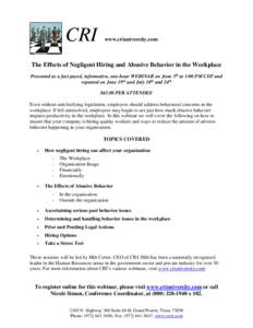 Microsoft Word - Negligent Hiring and Abusive Behavior webinar- flyer.docx