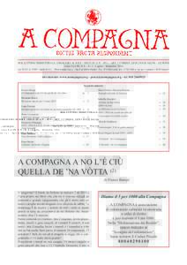 BOLLETTINO TRIMESTRALE, OMAGGIO AI SOCI - SPED. IN A.P. - 45% - ART. 2 COMMA 20/B LEGGEGENOVA Anno XLVIII, N.S. - N. 3 - Luglio - Settembre 2016 Iscr. R.O.C. nTariffa R.O.C.: “Poste Italiane S.p.A. 