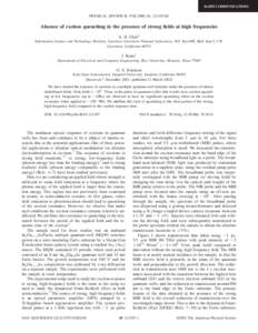 RAPID COMMUNICATIONS  PHYSICAL REVIEW B, VOLUME 65, 121307共R兲 Absence of exciton quenching in the presence of strong fields at high frequencies A. H. Chin*