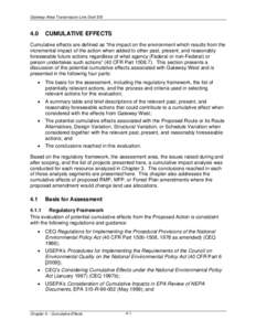 Gateway West Transmission Line Draft EIS  4.0 CUMULATIVE EFFECTS