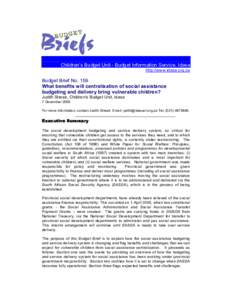 Federal grants in the United States / Welfare / Government / Public economics / Social security / Federal assistance in the United States / South African Social Security Agency