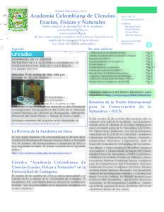 Boletín Electrónico de la  Academia Colombiana de Ciencias Exactas, Físicas y Naturales Medio semanal de divulgación de la Academia 