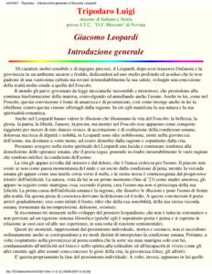 int01601 - Tripodaro - Introduzione generale a Giacomo Leopardi  Tripodaro Luigi