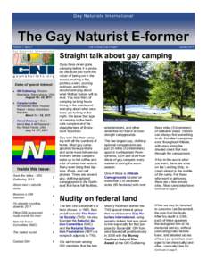 Gay Naturists International  The Gay Naturist E E--former “Life is Great; Live it Nude!”