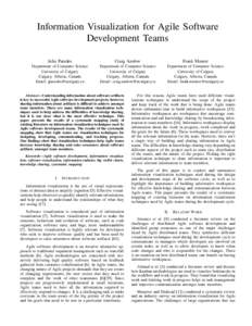 Information Visualization for Agile Software Development Teams Julia Paredes Craig Anslow