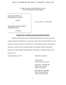 Case 1:11-cvABJ Document 13  FiledPage 1 of 54 IN THE UNITED STATES DISTRICT COURT FOR THE DISTRICT OF COLUMBIA