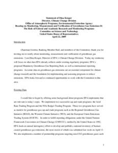 Climate change / Greenhouse gas inventory / Climatology / Greenhouse gas / Emissions trading / Carbon dioxide / United Nations Framework Convention on Climate Change / Greenhouse gas emissions by the United States / Regulation of greenhouse gases under the Clean Air Act / Climate change policy / Environment / Carbon finance