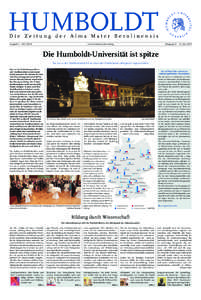 HUMBOLDT  Die Zeitung der Alma Mater Berolinensis