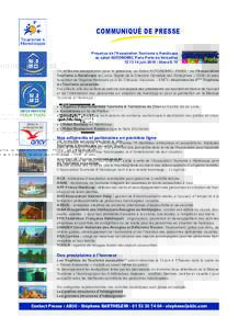 COMMUNIQUE - AUTONOMIC PARIS:Mise en page:19 Page 1  Communiqué de Presse Présence de l’Association Tourisme & Handicaps au salon AUTONOMIC Paris Porte de VersaillesjuinStand E 74