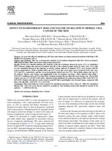 Merkel cell carcinoma / Adjuvant therapy / Oncology / Radiation therapy / Chemotherapy / Skin cancer / Nasopharyngeal carcinoma / Atypical teratoid rhabdoid tumor / Medicine / Cancer treatments / Radiation oncology