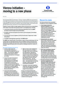 Factsheet - Vienna Initiative - moving to a new phase