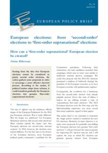 No. 34 No. 2 April 2014 JuneEuropean elections: from ‘second-order’