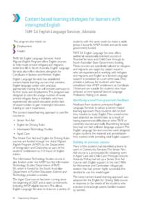 Content-based learning strategies for learners with interrupted English
