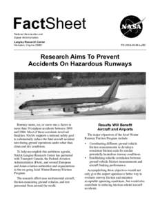 FactSheet National Aeronautics and Space Administration Langley Research Center Hampton, Virginia 23681