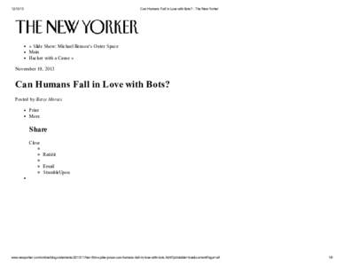 Can Humans Fall in Love with Bots? : The New Yorker « Slide Show: Michael Benson’s Outer Space Main