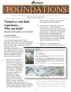 foundations Newsletter of the Geo2YC division of the National Association of Geoscience Teachers Volume II, Issue 2: April, 2013 without a guide or staring at a photo that has been marked up with colored pencils.