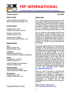 Structural engineering / Engineering / Concrete / Building materials / Lawrence C. Bank / Carbon-fiber-reinforced polymer / Fibre-reinforced plastic / Reinforced concrete / Seismic retrofit / Composite materials / Construction / Architecture