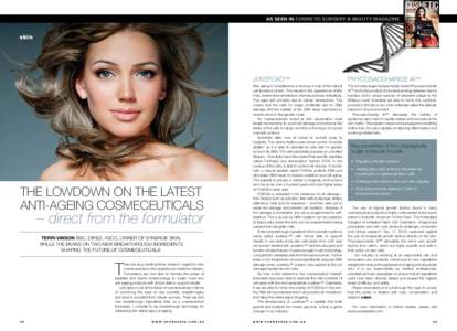 as seen in cosmetic surgery & Beauty Magazine  skin skin