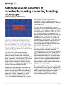 Autonomous atom assembly of nanostructures using a scanning tunneling microscope