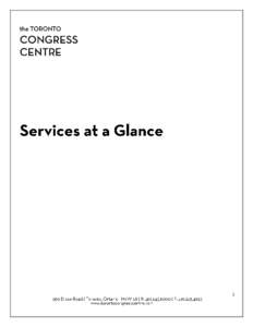 Toronto Congress Centre Guidelines