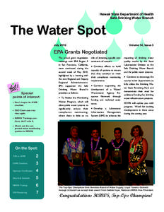 Hawaii State Department of Health Safe Drinking Water Branch The Water Spot July 2010