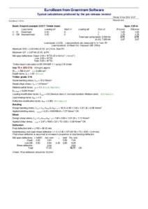 EuroBeam from Greentram Software Typical calculations produced by the pre-release version Printed 15 Apr[removed]:27 Draycott.eub  EuroBeam 1.00x 0