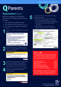 Department of Education, Training and Employment  Q Parents RegistrationProcess Before you register as a QParents Account Owner (QPAO), you will need