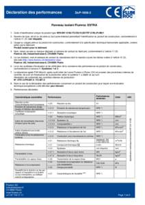 Déclaration des performances  DoP[removed]Panneau isolant Flumroc ESTRA 1. Code d’identification unique du produit type: MW-EN[removed]T5-CS[removed]TR7.5-WL(P)-MU1