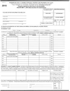 BUSINESS RETURN OF TANGIBLE PERSONAL PROPERTY AND MACHINERY AND TOOLS Fairfax County Department of Tax Administration, 12000 Government Center Parkway, Suite 223, Fairfax VA[removed]Phone: [removed]Fax: [removed]or