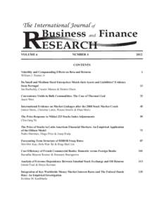 The International Journal of  R Business and Finance ESEARCH