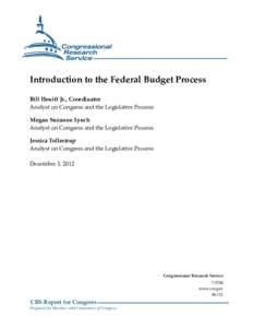 Introduction to the Federal Budget Process