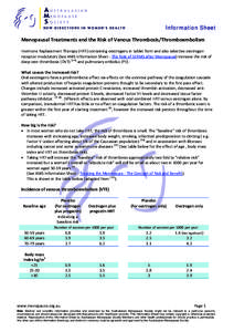 Microsoft Word - Menopausal Treatments and the Risk of Blood Clots v4 CB 270514FINAL.docx