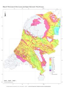Map 8: Thickness of the Lower and Upper Germanic Trias Groups  Geological Atlas of the Subsurface of the Netherlands – onshore Structural configuration, geological evolution and palaeogeography