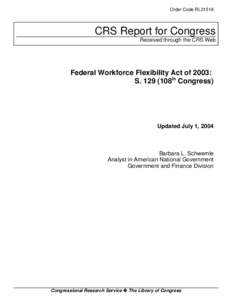 Federal Workforce Flexibility Act of 2003:  S[removed]108th Congress)