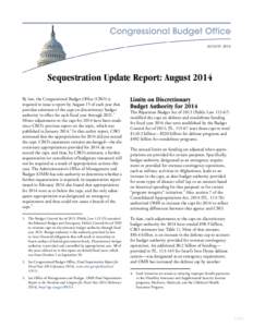 Sequestration Update Report: August 2014