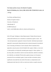 Cognition / Neuroscience / Behavioural sciences / Cognitive science / Mental processes / Language of thought hypothesis / Psychology / The Extended Mind / Andy Clark / Philosophy of mind / Mind / Science