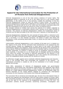 Human rights instruments / Forced disappearance / International Convention for the Protection of All Persons from Enforced Disappearance / National Commission on the Disappearance of Persons / Aura Elena Farfán / Permanent Assembly for Human Rights / Crime / Criminal law / Law