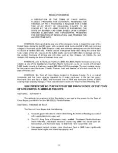 RESOLUTION[removed]A RESOLUTION OF THE TOWN OF CINCO BAYOU, FLORIDA; PROVIDING FOR AUTHORITY; PROVIDING FOR FINDINGS OF FACT; PROVIDING A REQUEST FOR A NEW TIDE ATLAS STUDY OF OKALOOSA COUNTY TO BE FUNDED BY THE U.S. ARM