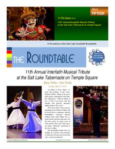 Issue  FIFTEEN in this issue >>> 11th Annual Interfaith Musical Tribute at the Salt Lake Tabernacle on Temple Square