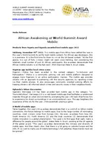 Electronic engineering / Geography of Alabama / World Summit Award / Peter A. Bruck / Mobile phone / T-Mobile / Mobile /  Alabama / Awards / Technology / World Summit Award Mobile