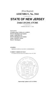 [First Reprint]  ASSEMBLY, NoSTATE OF NEW JERSEY 216th LEGISLATURE