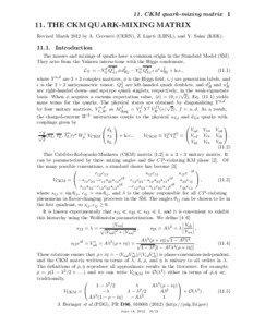 11. CKM quark-mixing matrix[removed]THE CKM QUARK-MIXING MATRIX