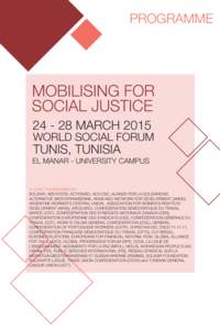 PROGRAMME  MOBILISING FOR SOCIAL JUSTICEMARCH 2015