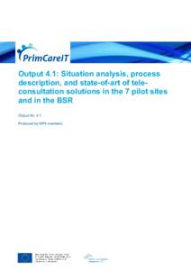 Output 4.1: Situation analysis, process description, and state-of-art of teleconsultation solutions in the 7 pilot sites and in the BSR Output No. 4.1 Produced by WP4 members